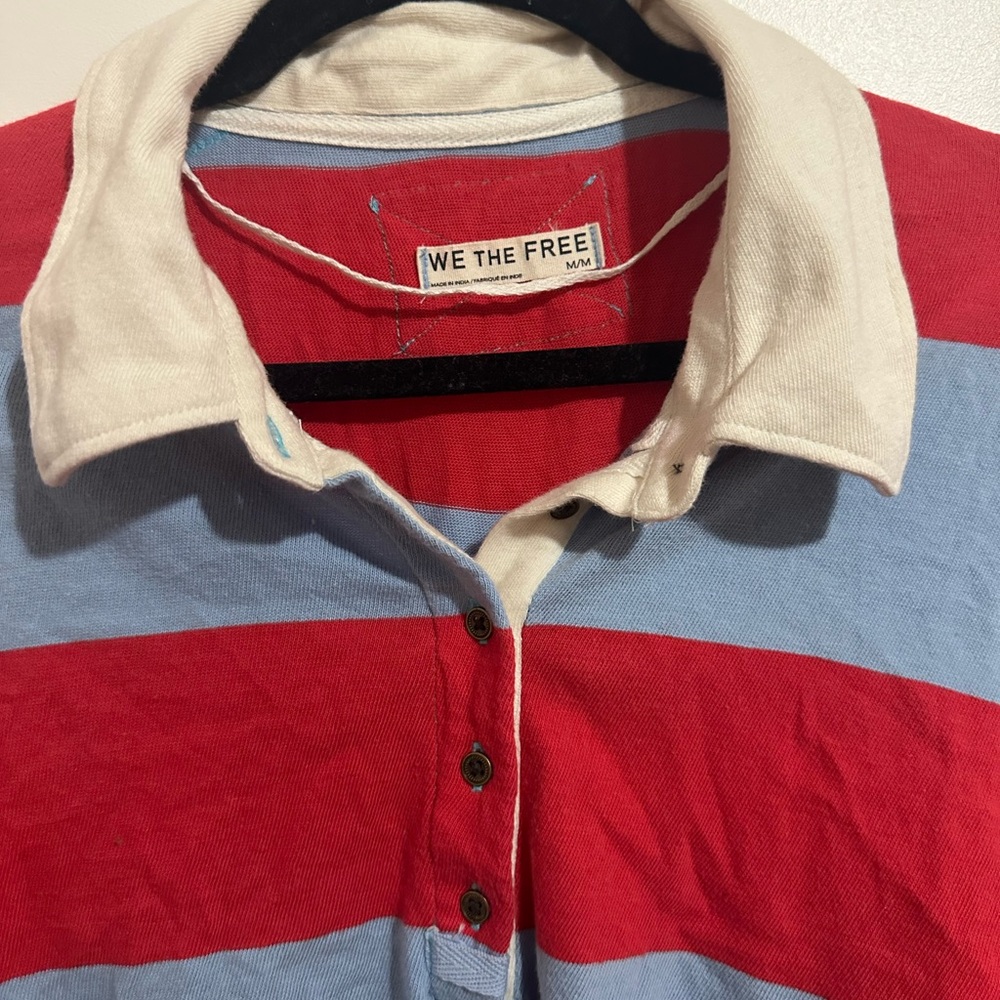 We The Free Red and Blue Striped Shirt - Picture 4 of 6